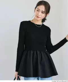 coca新品エンボスドッキングフレアニット