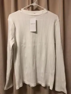 【新品・未着用】CINEMACLUB ランダムリブハイネックT 長袖 ホワイト