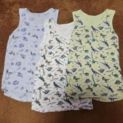 恐竜柄タンクトップシャツ3枚セット 110サイズ