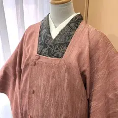 道行　正絹　落ち着いたピンク　着物　羽織り　小紋　訪問着