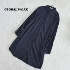 良品✨ グローバルワーク　シャツワンピース　チュニック　ストライプ　羽織にも◎