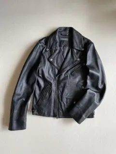 Spick and Span ダブルライダースジャケット ラムレザー 本革 黒