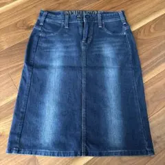 SOMETHING サムシング　ダークブルー　 デニムスカート　ストレッチ