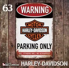 63 ブリキ看板 HARLEY-DAVIDSON ハーレーダビッドソンのサムネイル