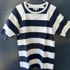 agnès b. hommeネイビーホワイト ボーダーTシャツ T1