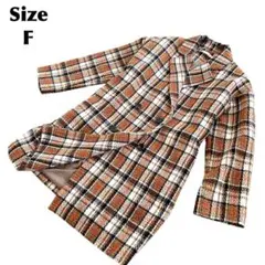 ファッションクロス【F】ロングコート チェック柄 オシャレコートのサムネイル