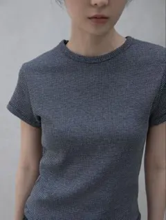 ohotoro / Salt Waffle T-Shirt ネイビーのサムネイル