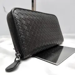 ◇極美品◇ボッテガヴェネタ　長財布　ラウンドファスナー　ダークブラウン　レザー