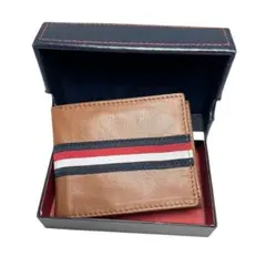 ☆新品☆TOMMY HILFIGER ブラウンレザー二つ折り財布