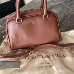 美品　CHRISTIAN VILLA 2WAY ショルダーバッグ　ブラウンのサムネイル