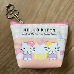 ハローキティ ポーチ ストラップ ピンク ミニポーチ サンリオ 未使用 プライズ