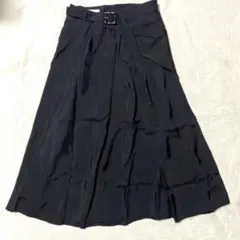 JIL SANDER 23SS フレアスカート ロング丈 32 黒のサムネイル