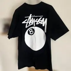 珍品 00s STUSSY ブラックスカル SSリンク フロッキープリントTee 