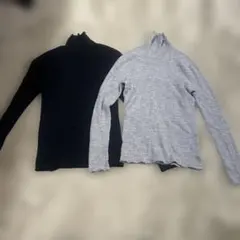 ユニクロ　リブ編みタートルネックセーター2色セット