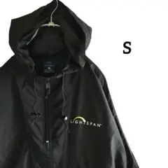 【海外古着】US ナイロン ジャケット アノラック 黒 ハーフジップ S