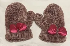 東京ディズニーランド ヒョウ柄 手袋 ミトン ピンク