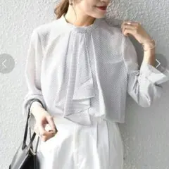 早い者勝ち【美品】SHIPS シップス 小紋プリント ボウタイブラウス