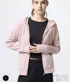 UNIQLO エアリズム UVカットメッシュパーカー M ピンク