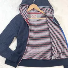 【美品】BEAMS HEART ジップパーカー トリコロール ネイビー S
