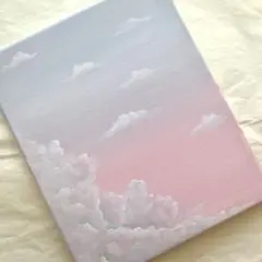 絵画　アクリル画　空と雲　キャンバスアート