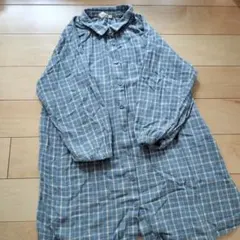 【Samansa Mos2】 チェック柄長袖ワンピース