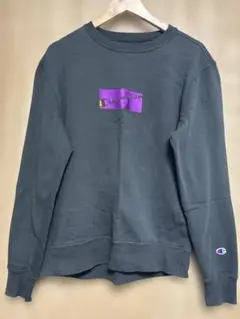 Champion ダークグレー クルーネック スウェット L