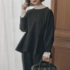 ピュアルセシン　ストレッチレースハイネックカットソーのサムネイル