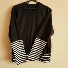 Y's for living ストライプデザイン長袖カットソー