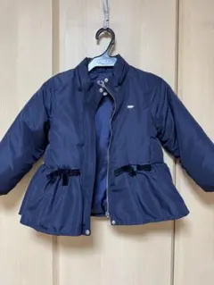 Petit main ネイビー中綿コート フリル付き　110センチ