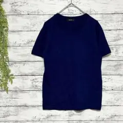 A895　COMME CA ISM　コムサイズム　カットソー　半袖　ネイビー　M