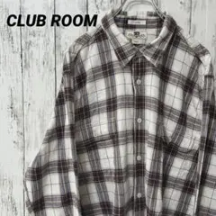 C2537 CLUB ROOM 長袖シャツ チェック コットン 2XL 海外古着