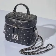 Darich キルティングビジュースクエアミニバッグ BLK