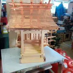 【希少・一点物】大工職人作 六角堂 神棚 神社建築 木造作品 約3年製作 希少・一点物】大工職人作 六角堂 神棚 神社建築 木造作品 約3年製作