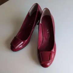 DIANA赤エナメルスクエアハイヒール25cm