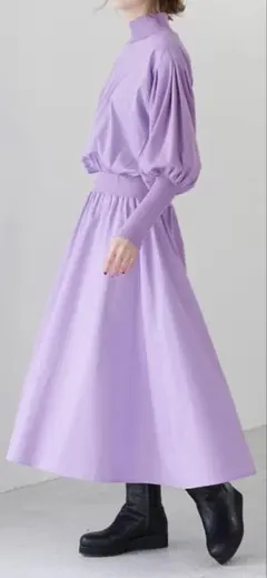 ROPE PICNIC タートルウエストロングワンピース　ラベンダー色