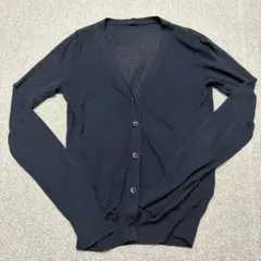 UNIQLO カーディガン ブラック S Vネック シアーのサムネイル