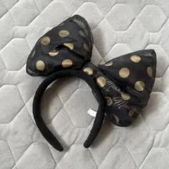東京ディズニーリゾート ミニーマウス 水玉 リボンカチューシャ ブラック 黒