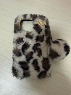 ヒョウ柄ファー iPhone13proソフトケース
