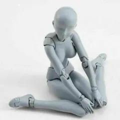 【グレー】デッサン人形 女性 デラックスセット デッサンモデル 人体模型