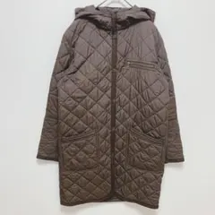 ラルフローレン|キルティングジャケット【9】ボタンアップ フード ロング丈 茶色