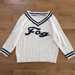 値下げ☆NICE CLAUP Vネックニットセーター アイボリー