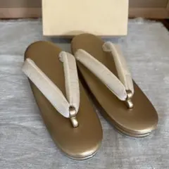 未使用　草履　ゴールド　Ｓ　西陣織