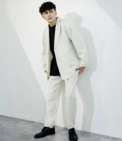 セットアップ オーバーサイズ シングルテーラードジャケット＆テーパードパンツ