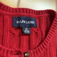 Ralph Lauren 赤 ケーブルニット カーディガン 110