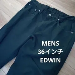 EDWIN 36インチ チノパン ダークグリーン