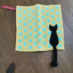 未使用　Atsuko Matano タオルハンカチ 猫 ドット柄のサムネイル