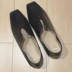 minia パンプス ウッドヒールメタリックバブーシュ 25〜25.5cm