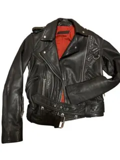 レディース ブラックレザー ダブルライダースジャケット