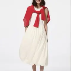 【新品】GU バブルヘムワンピース ノースリーブ S