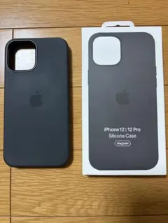 iPhone 12/12 Pro用シリコンケース MagSafe対応 ブラック